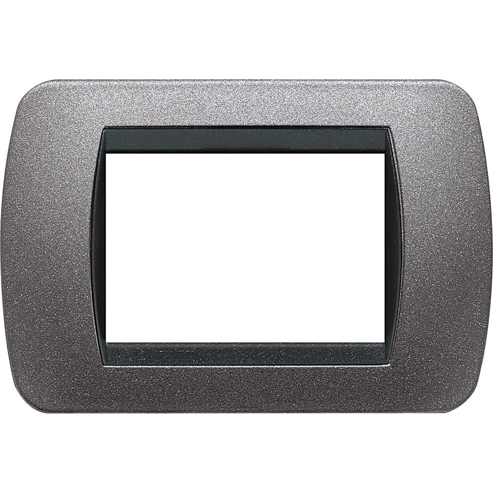 Living Int. Placca 3 posti grafite, 3-module metal frame, stylish and durable design.