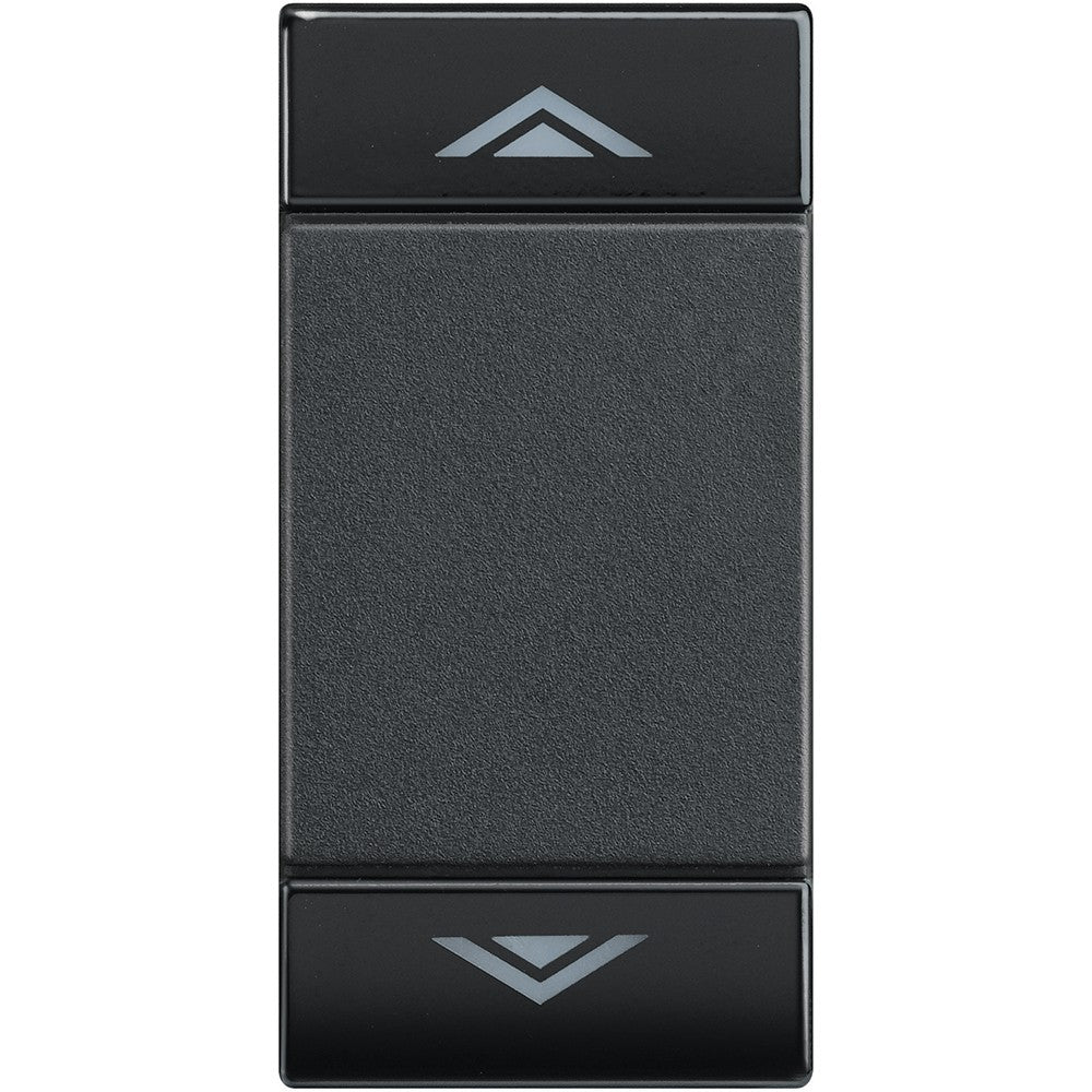 Living Light Copritasto a 2 funzioni in antracite con serigrafia SU GIÙ, illuminabile, 1 modulo.