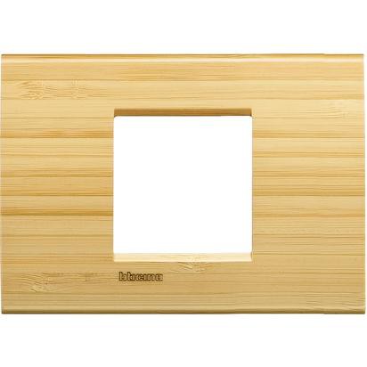 Living Light Placca 2P Bamboo LNA4819LBA, BTicino module with a sleek bamboo design, dimensions 86mm x 120mm.