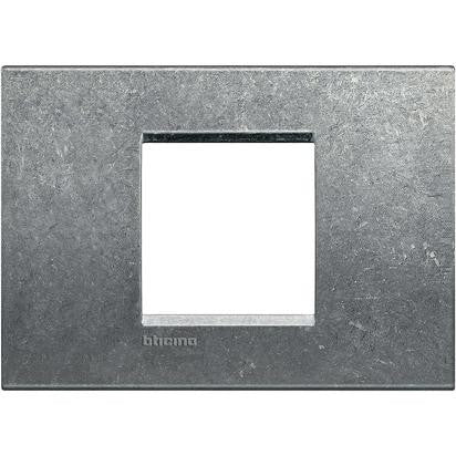 Living Light Metal Frame for 2 Modules, BTicino, Height 86mm, Width 120mm, Modern and Stylish Design.