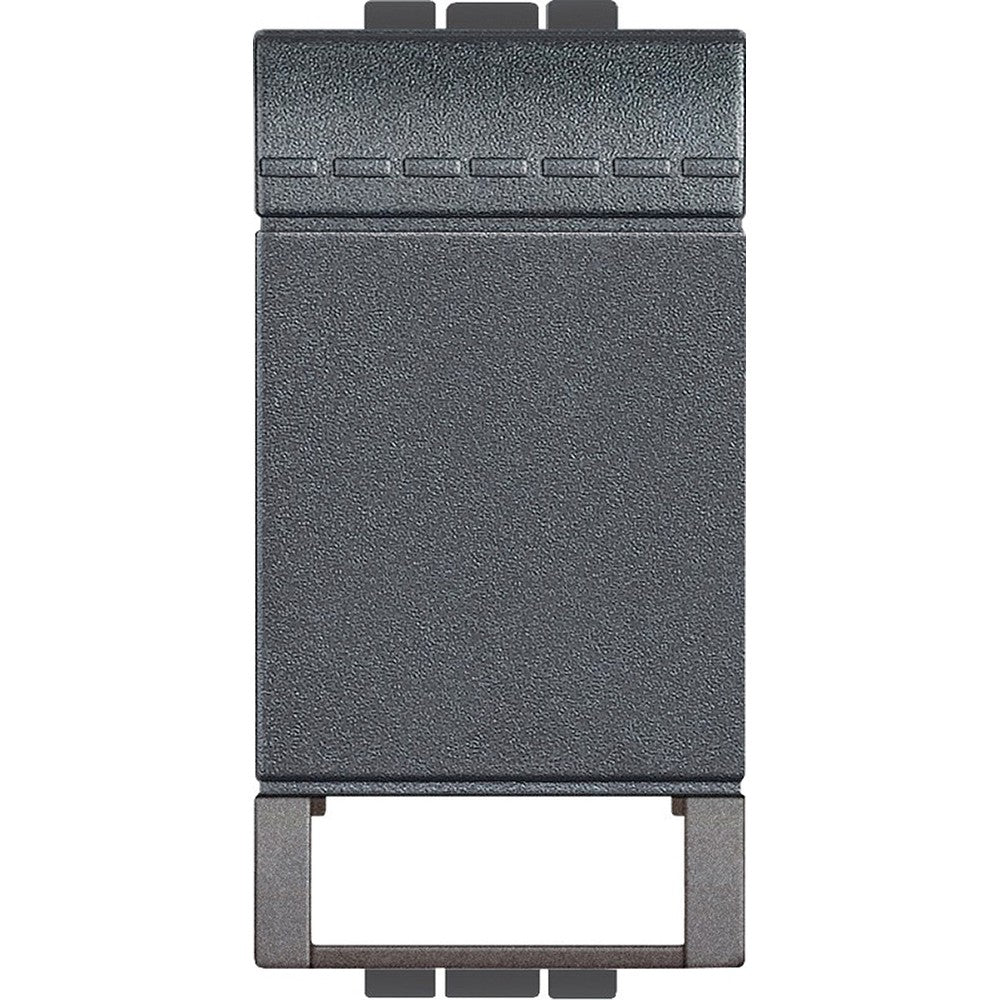 Living Light customizable switch cover 1 module 2 functions in anthracite color.