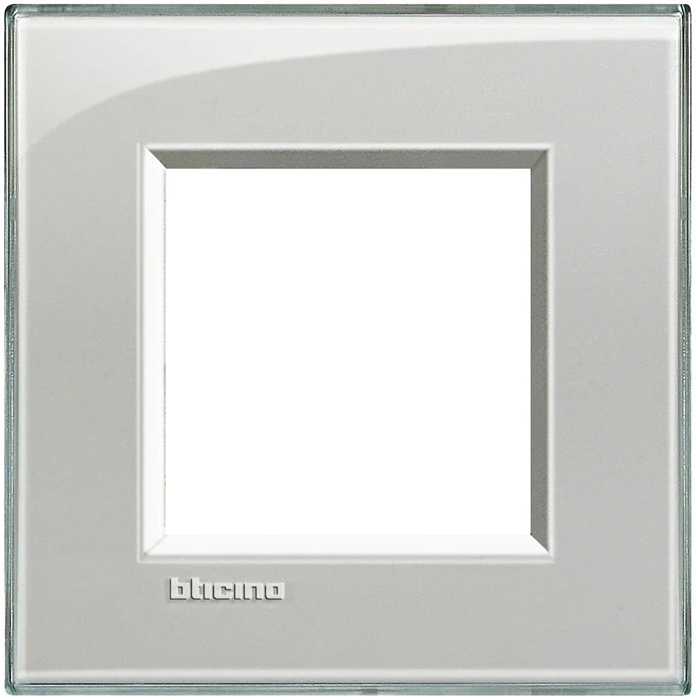 Placca Quadra Livinglight 2P Grigio Ghiaccio - BTicino LNA4802KG, Design Moderno e Resistente