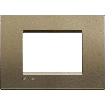 Placca 3 Moduli Bticino Livinglight Quadra Antracite Spazzolato - LNA4803SQ