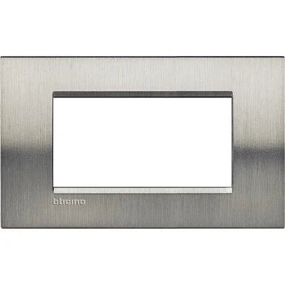 Placca Livinglight 4 Moduli Acciaio Spazzolato - BTicino LNA4804ACS - Elegante e Resistente
