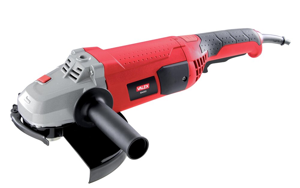 Smerigliatrice Angolare Valex SA201, modello Art. 1401628, con potenza di 2000 W e disco di diametro 230 mm, ideale per lavori di taglio e sbavatura.