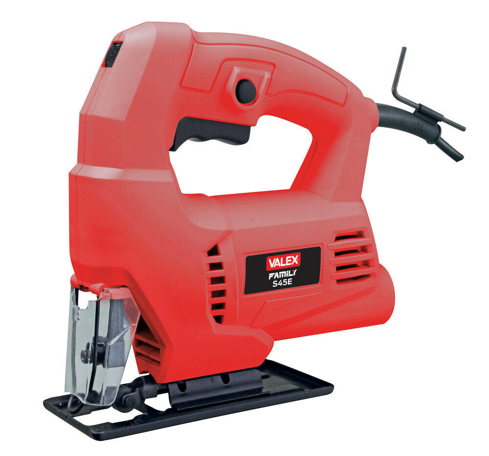 Valex S45E Seghetto Alternativo 450W - Ideale per Falegnameria e Bricolage, l'utensile perfetto per chi cerca precisione e versatilità negli tagli di legno, plastica e metallo, con motore da 450 W e velocità regolabile.