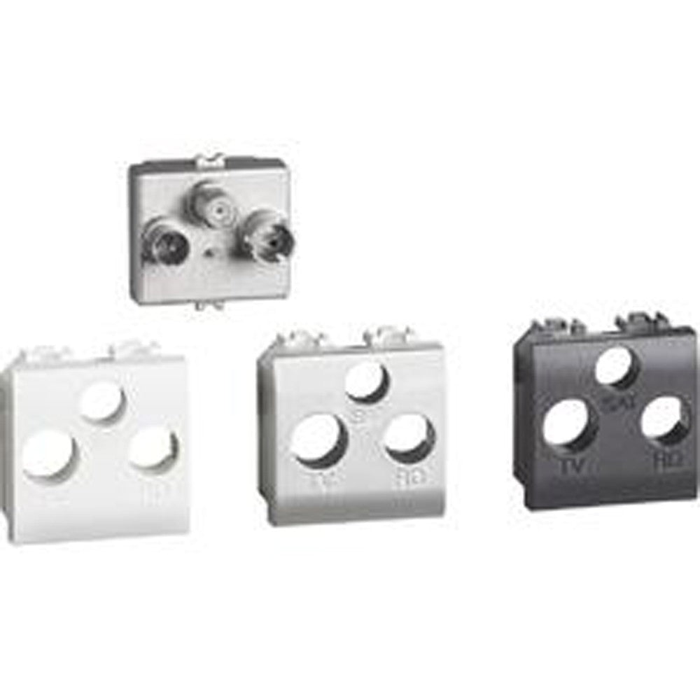 Living Light Presa TV-R-SAT modules, coaxial connectors for TV and satellite installations, four designs.