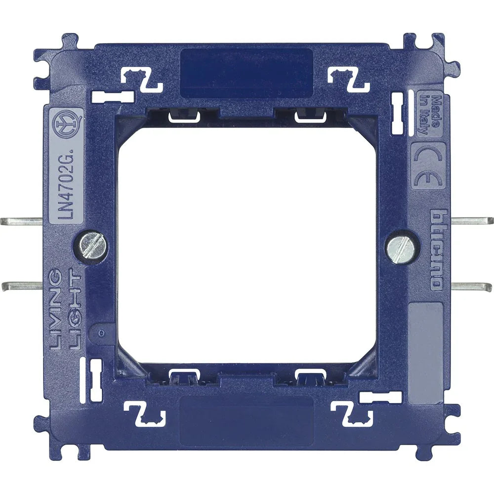 Supporto Universale 2 Moduli BTicino Livinglight con Graffette LN4702G - Compatibile e Facile da Installare