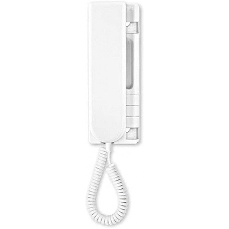 Citofono universale Urmet 1130/16 bianco con cavo avvolto, compatibile con impianti 4+n e 1+n.