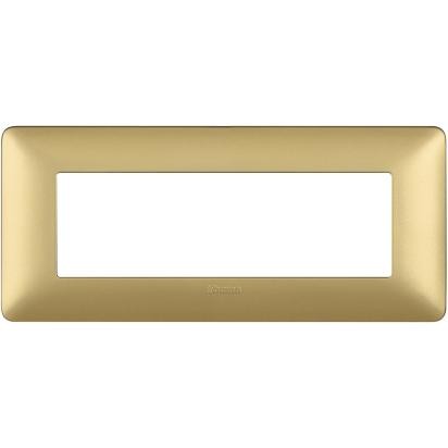 Placca Bticino Matix 6 moduli gold AM4806MGL, 4 posti, lega di alta qualità, altezza 84mm, larghezza 191mm.