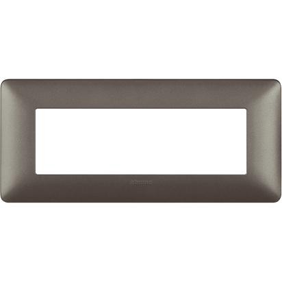 Bticino Matix 6-module iron plate for support 506LSA, dimensions 84mm x 191mm, sleek design in iron finish.