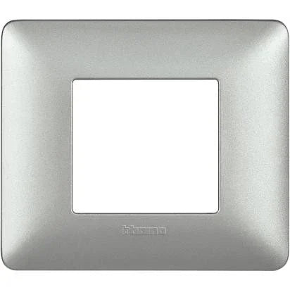 Placca BTicino Matix 2 Moduli Silver AM4802MSL - Design Elegante, Facile Installazione, Alta Qualità
