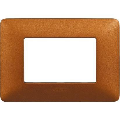 Placca BTicino Matix 3 Moduli Rosso Terra AM4803TRT - Design Elegante e Facile Installazione