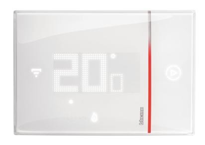 Termostato Connesso Bticino WIFI Smarther 2 ad incasso Bianco con display digitale e connessione Wi-Fi.