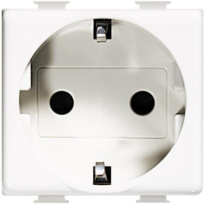 Bticino Matix Schuko socket AM5440/2, 2P+T standard, 16A, 250V AC, white color, designed for safety and efficiency.