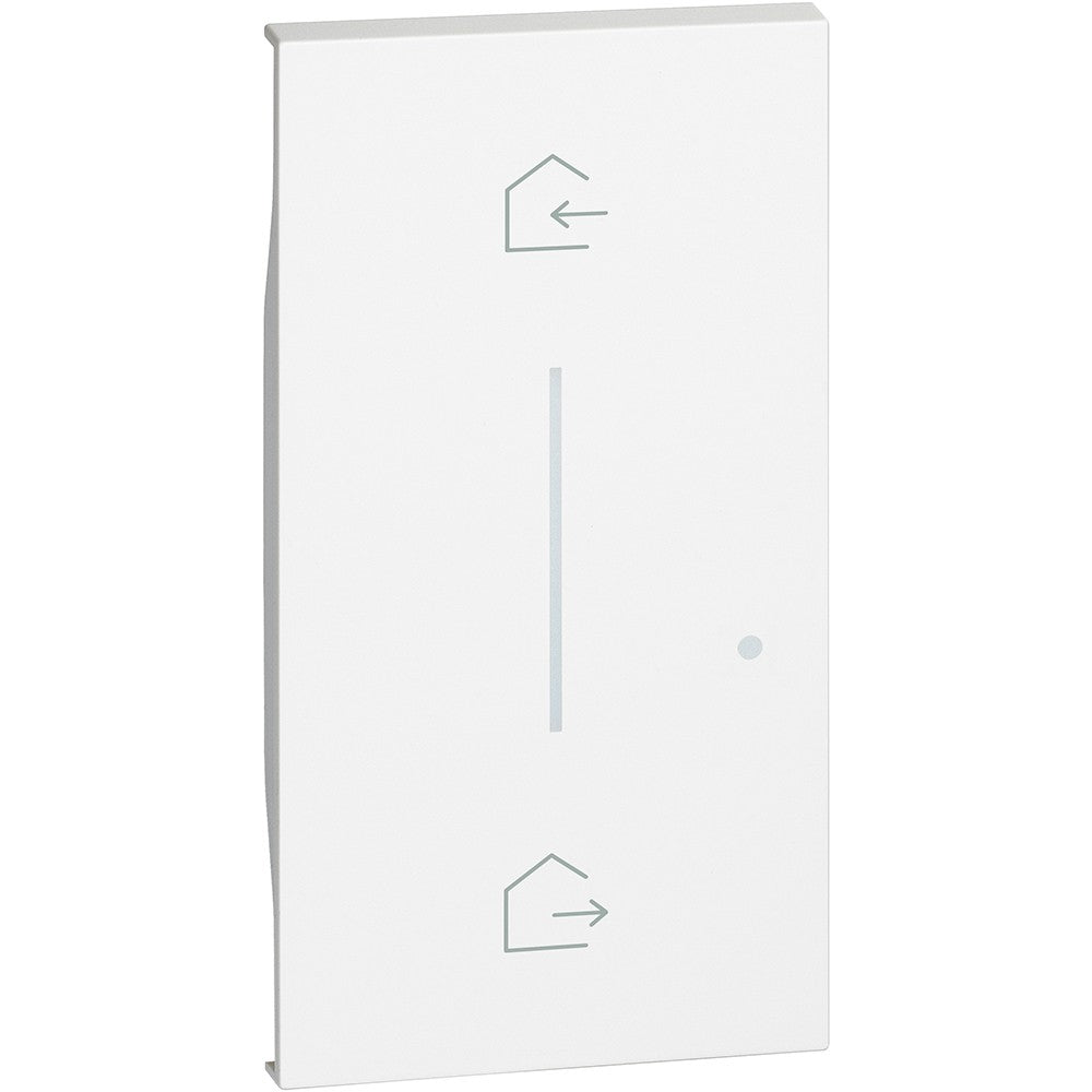 Bticino Living Now wireless cover with 'Entra & Esci' symbols, white, K4570CW, 2 module design.
