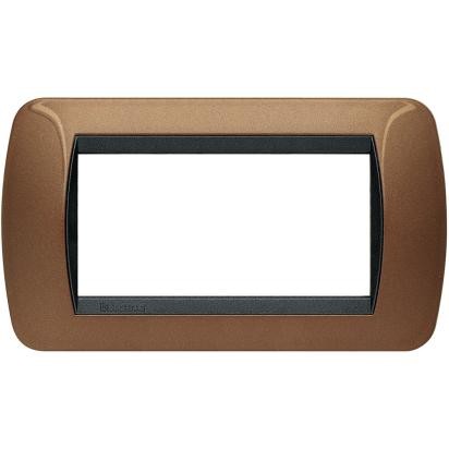Living Light Placca 4 posti bronzo L4804BO with a sleek design, dimensions 80mm x 140mm from BTicino.