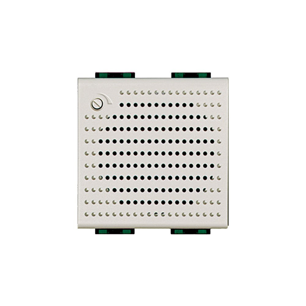 Bticino LivingLight N4355/12 electronic doorbell with 3 sounds and front volume control, 12V AC/DC, white.