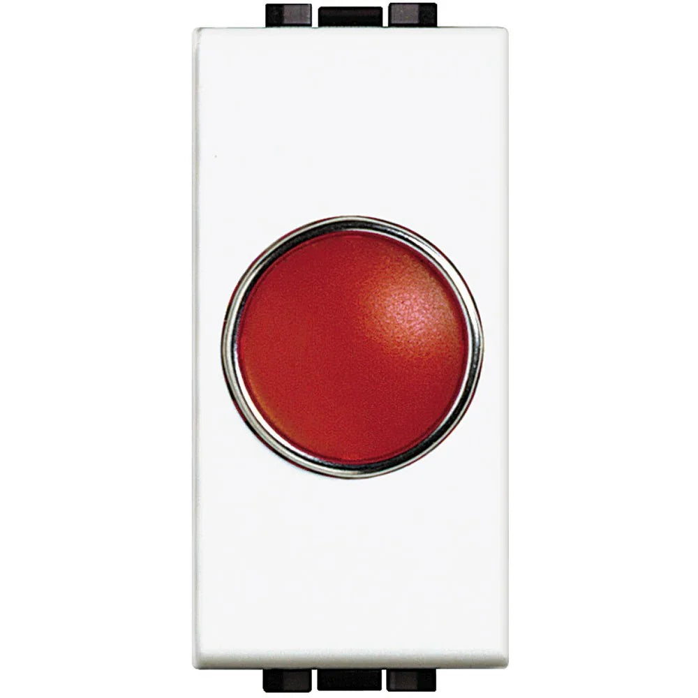 BTicino LivingLight Portalampada Spia Rosso N4371R | Compatibile LED, Design Elegante e Robusto