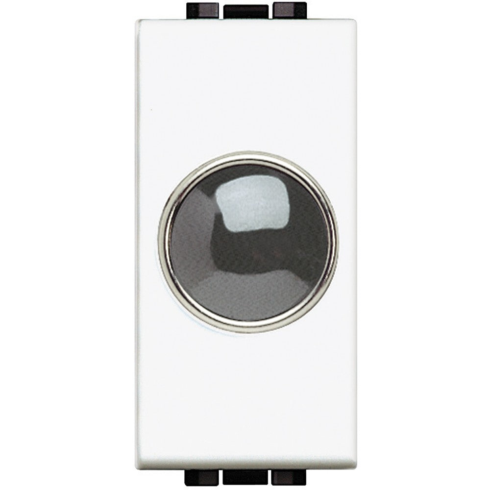 Bticino LivingLight transparent indicator lamp holder N4371T for LED lighting, sleek white design with diffuser.