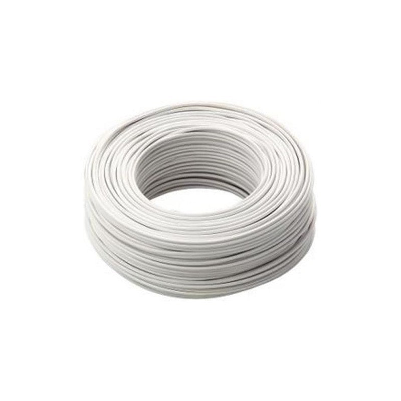 Cavo elettrico cordina unipolare bianco antifiamma FS17 1 x 1,5 mm matassa 100 m per costruzioni e ingegneria civile.