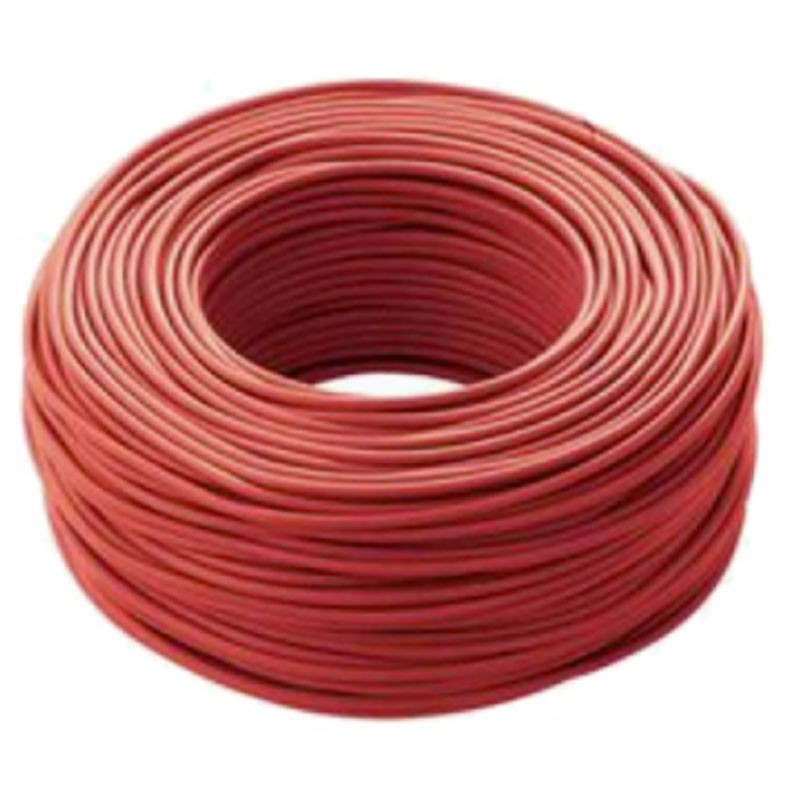 Cavo elettrico unipolare rosso antifiamma FS17 da 100 m, ideale per costruzioni e ingegneria civile.
