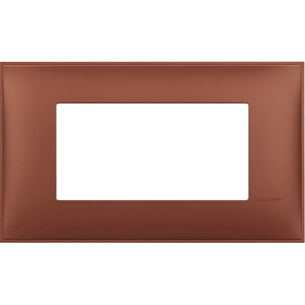 BTicino Placca 4 Moduli Colore Siena Soft - Design Elegante e Facile Installazione, 86x144.5 mm