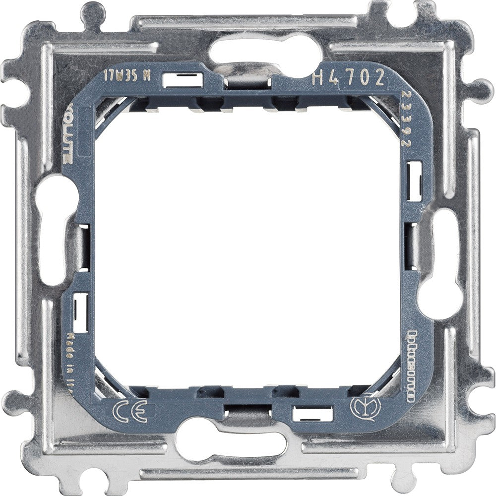 Supporto Bticino Axolute 2 Moduli H4702 con viti e graffette, ideale per installazioni elettriche.