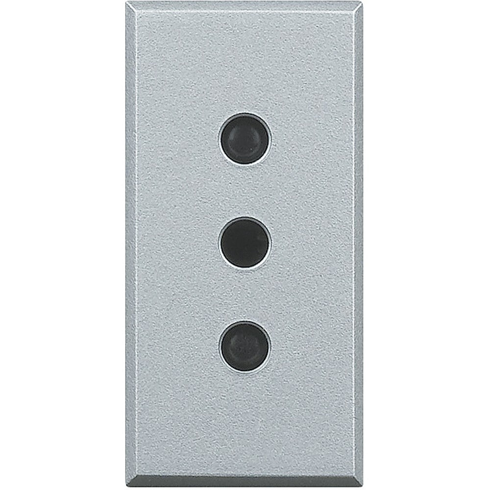 Bticino Axolute Presa 10A HC4113, 3-hole electrical socket in grey, stylish and functional design, ideal for modern interiors.