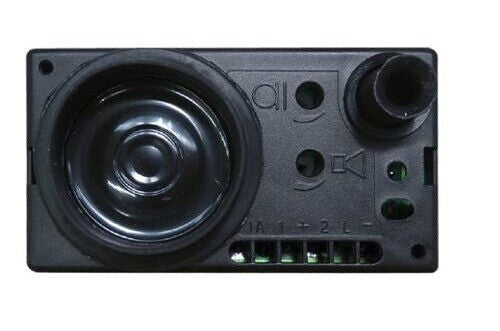 URMET 1145/500 external speaker with 6V power supply and adjustable audio settings.