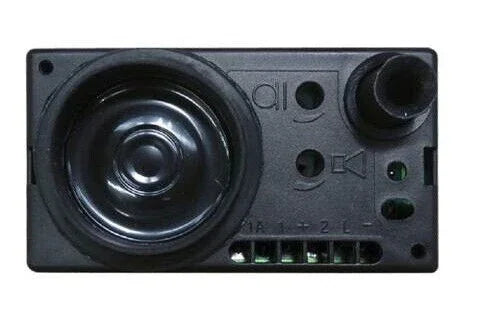 URMET 1145/500 external speaker with 6V power supply and adjustable audio settings.