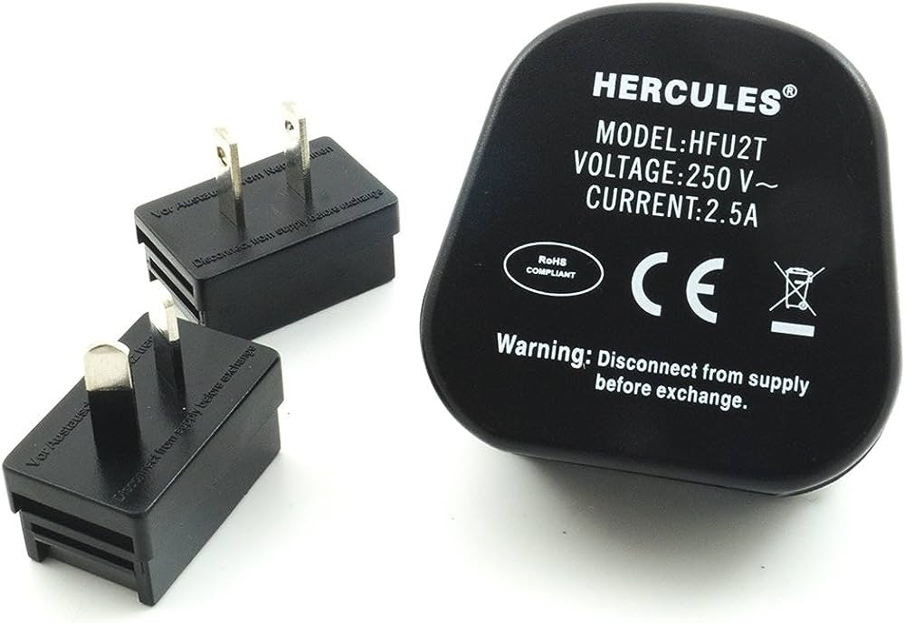 Adattore presa elettrica universale HFU2T per spina italiana a inglese, americana e australiana, modello versatile da viaggio.