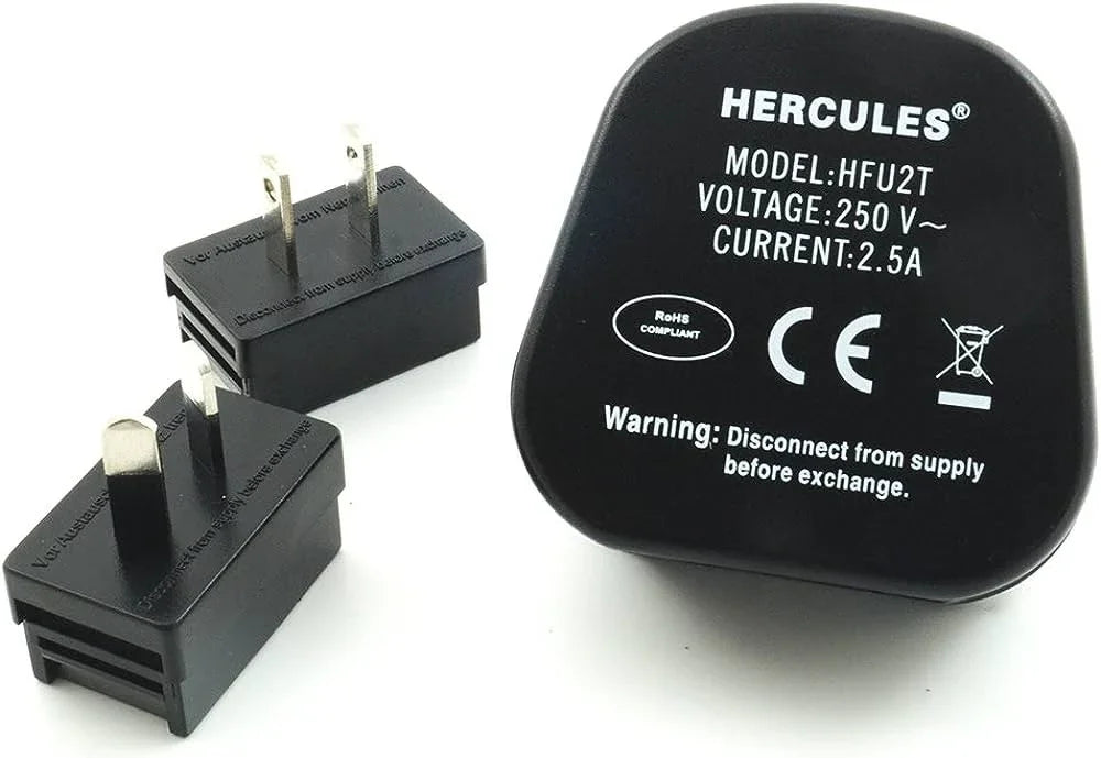 Adattatore Universale Presa Elettrica Italiana a Inglese/Americana/Australiana HFU2T - Compatto e Leggero per Viaggi