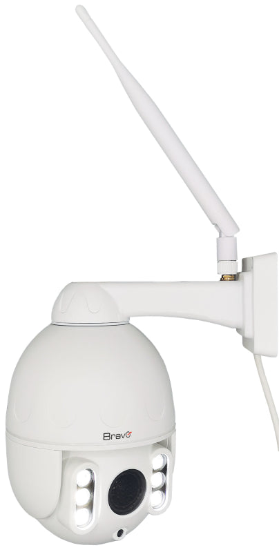 Bravo 92902924 outdoor camera with color night vision and Wi-Fi connectivity for security monitoring.