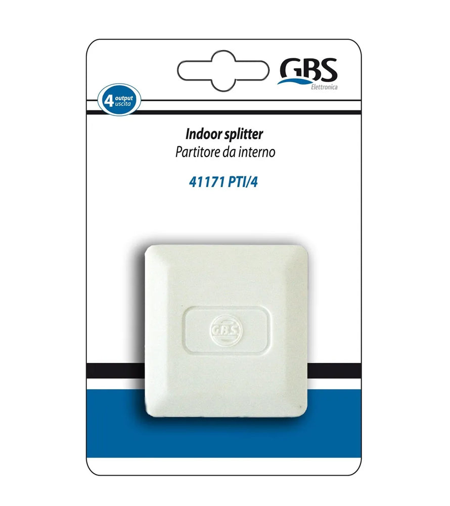 Partitore Konelco Gbs da incasso 41171, 4 uscite normali, frequenza 40-862 MHz, attacco standard/vite.