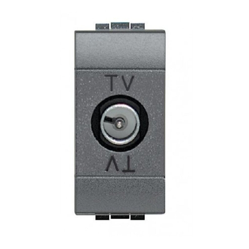 L4202P Bticino TV socket living international 1 module - male connector for seamless TV connection.