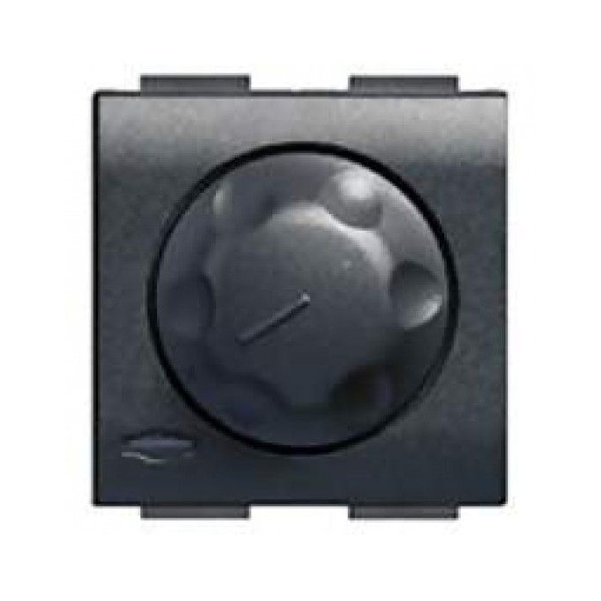 L4405 Dimmer 250VA TR.EL. - Black rotary switch for adjustable lighting in residential spaces.