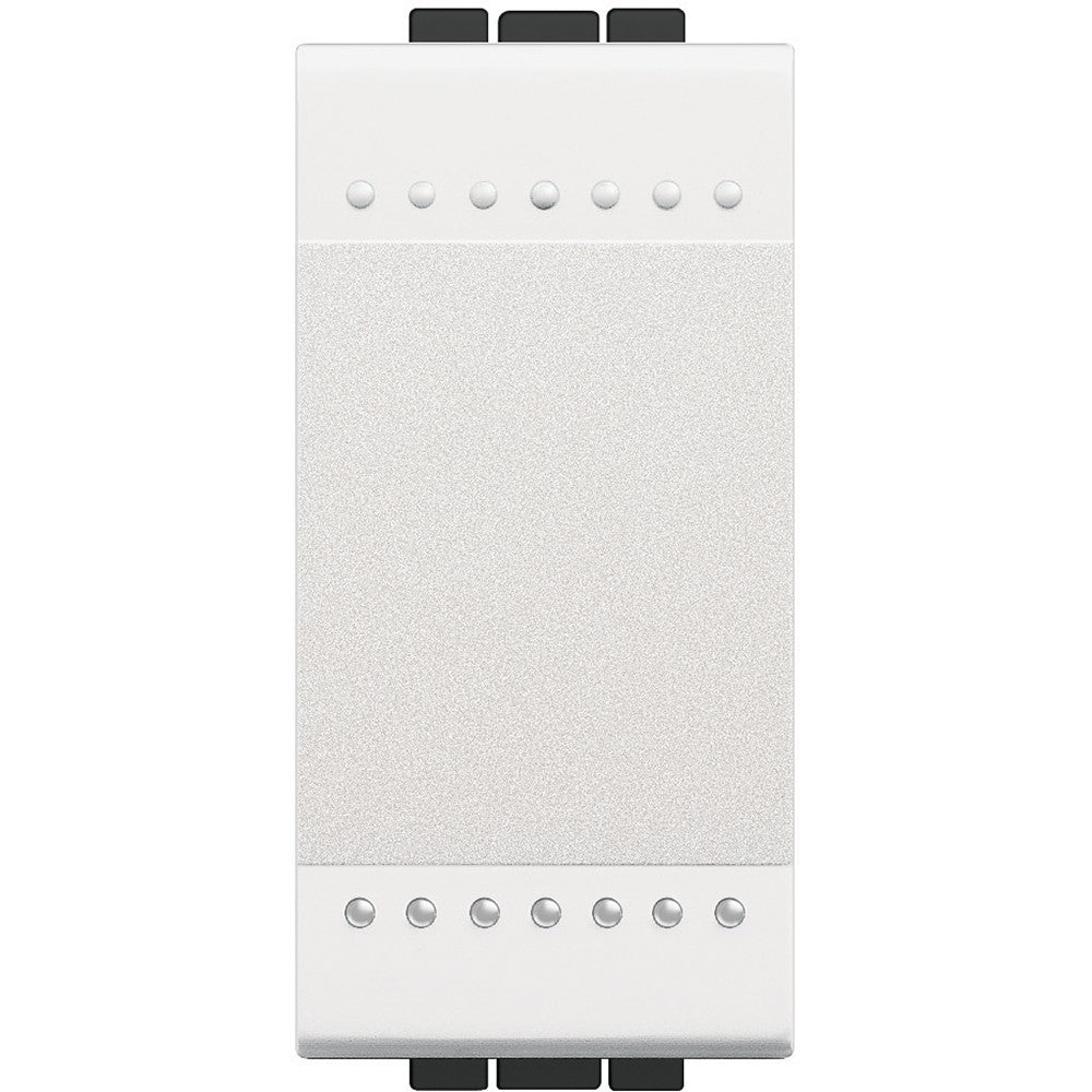 Bticino Livinglight N4001A white single-pole switch with automatic terminal, 250Vac, 16A, Livinglight series.