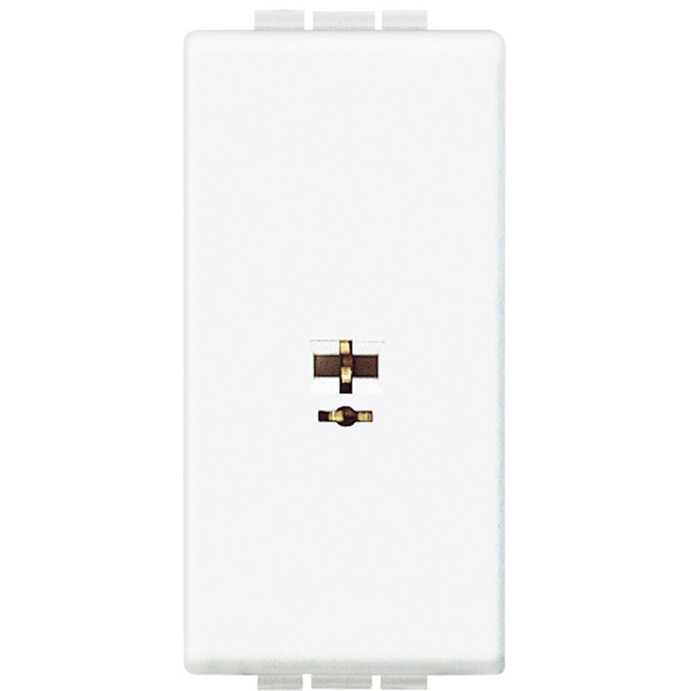 Connettore Hi-Fi DIN 2 poli di BTicino per altoparlanti, connessione a saldare, bianco, modello Livinglight.