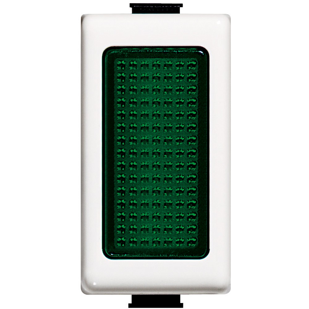 Bticino Matix portalampada vetro verde AM5060V, diffusore bianco per lampade 24V, 3W, 24Vac.