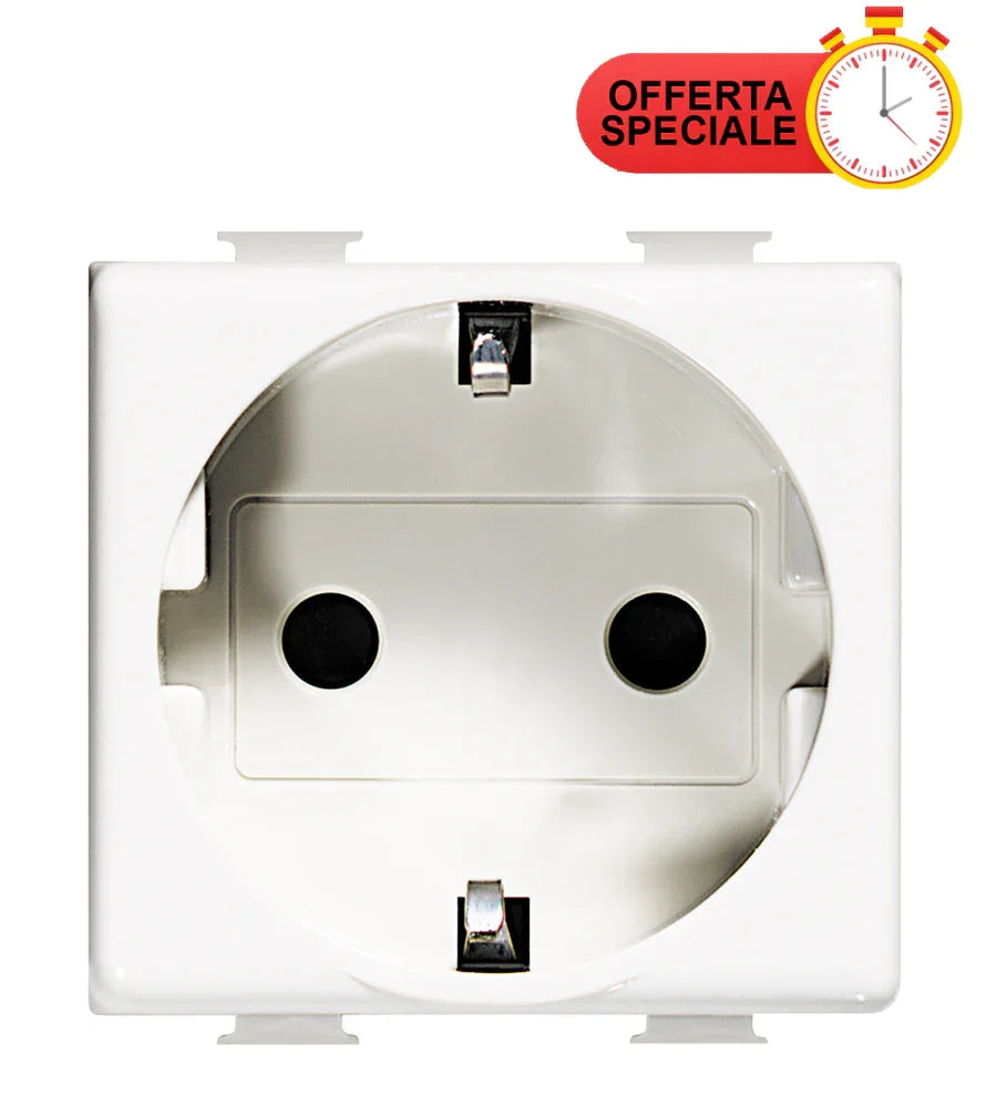 Presa Schuko BTicino Matix AM5440/2 - 250Vac, 16A, Design Elegante e Sicuro, 2P+T
