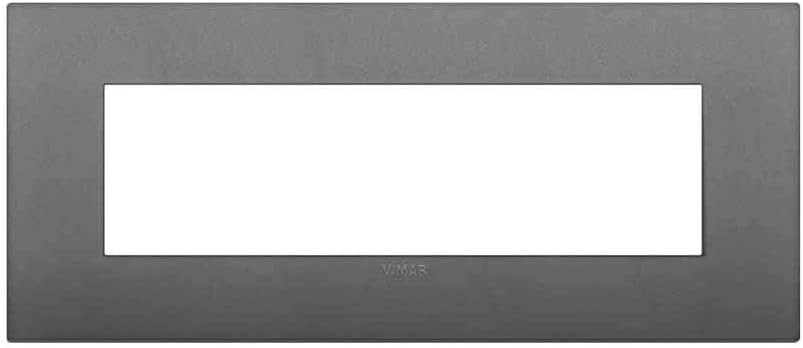 VIMAR Placca Classic 7M grigio, 7-module frame in grey technopolymer for electrical installations.