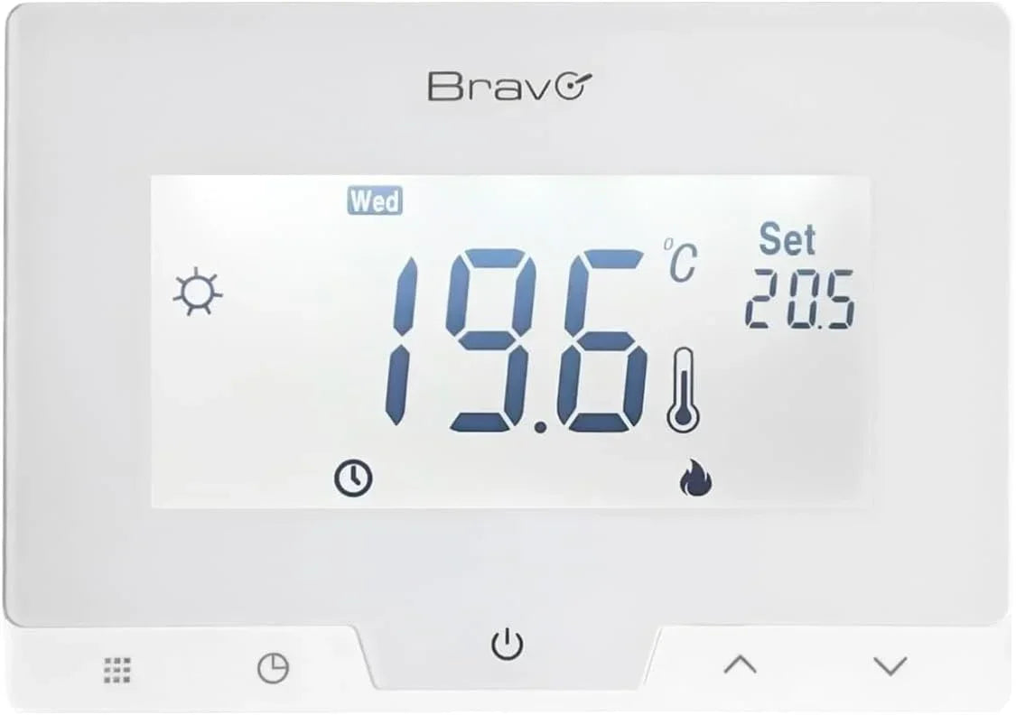 Bravo Cronotermostato Digitale Glam BRAVO-93003110 - Programmazione Automatica/Manuale, Display 3,78"