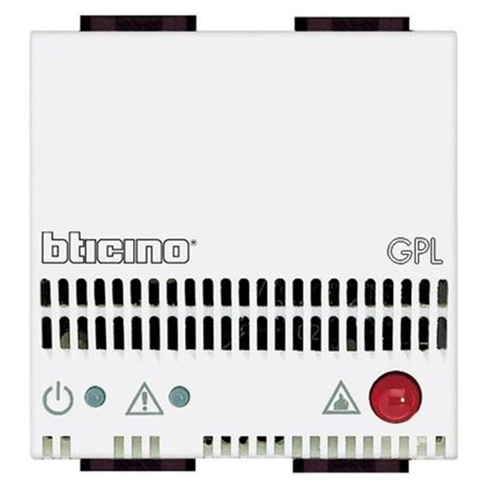 Bticino LivingLight Signal Repeater for Gas Detector N4520, white, 12V, with optical and acoustic indicator.