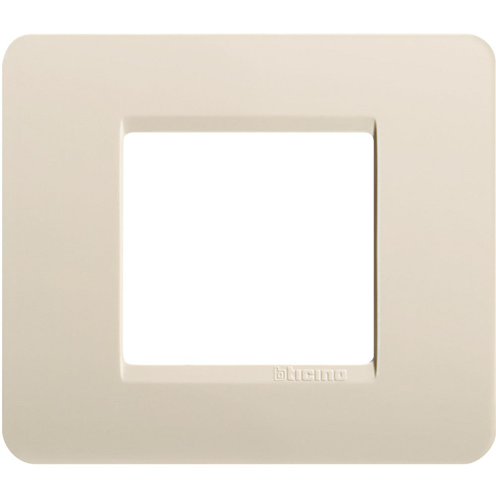 BTicino Matix Placca 2 Posti Avorio AM4802AV, decorative switch cover in ivory for modern interiors.