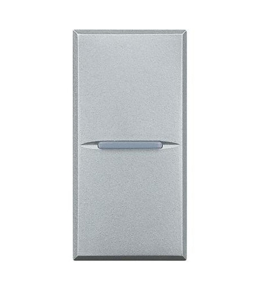 Bticino Axolute Pulsante 10A 1P in gray, modern design, ideal for home electrical systems and control.