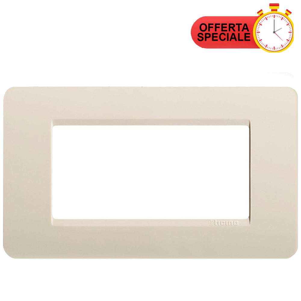 BTicino Matix Placca 4 Posti Avorio AM4804AV, elegante placca di supporto per interruttori, offerta speciale.