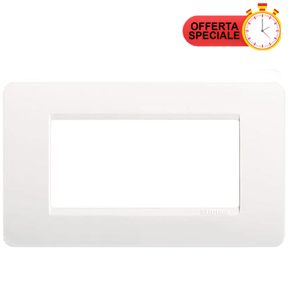BTicino Matix Placca 4 Posti Bianco AM4804BN wall plate with special offer tag.
