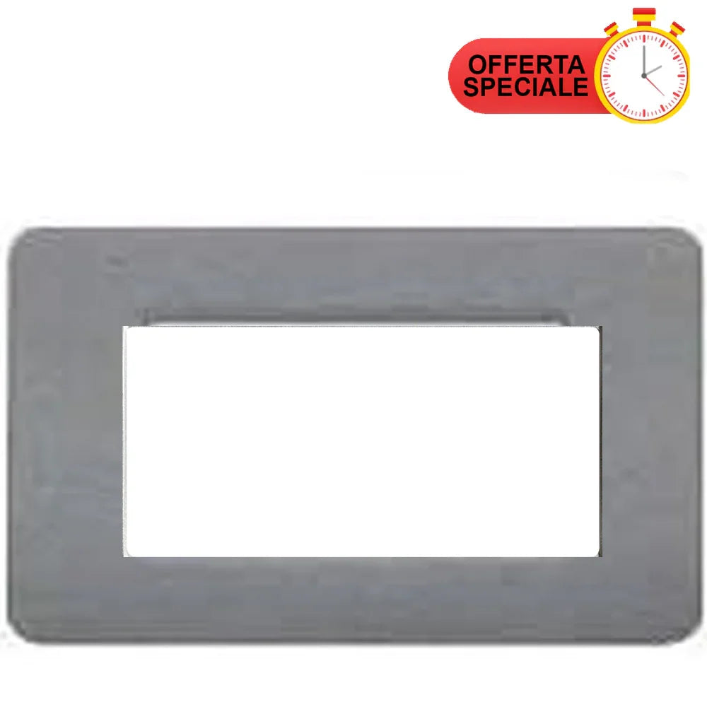 Placca 4 Moduli Bticino Matix Color Grigio Pietra Opaco - AM4804SP