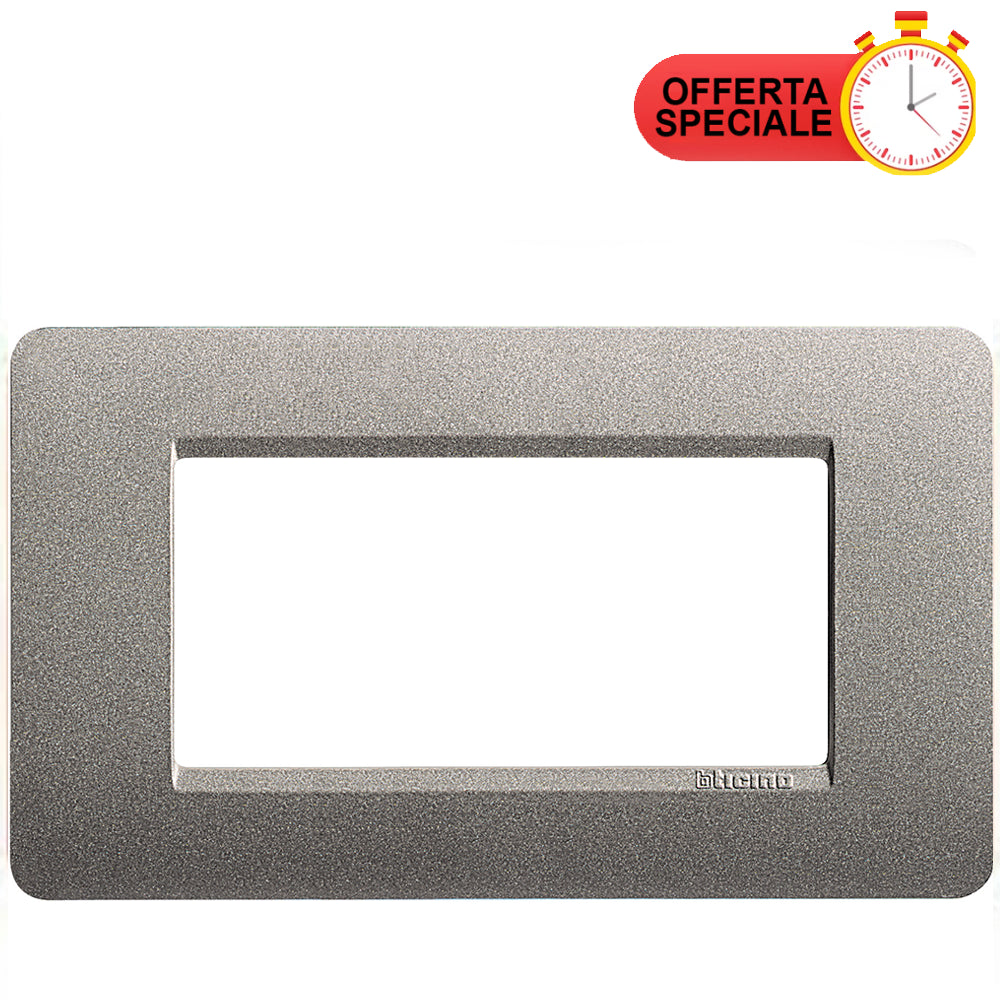 BTicino Matix Placca 4 Posti Titanio AM4804TA in special offer, sleek titanium finish